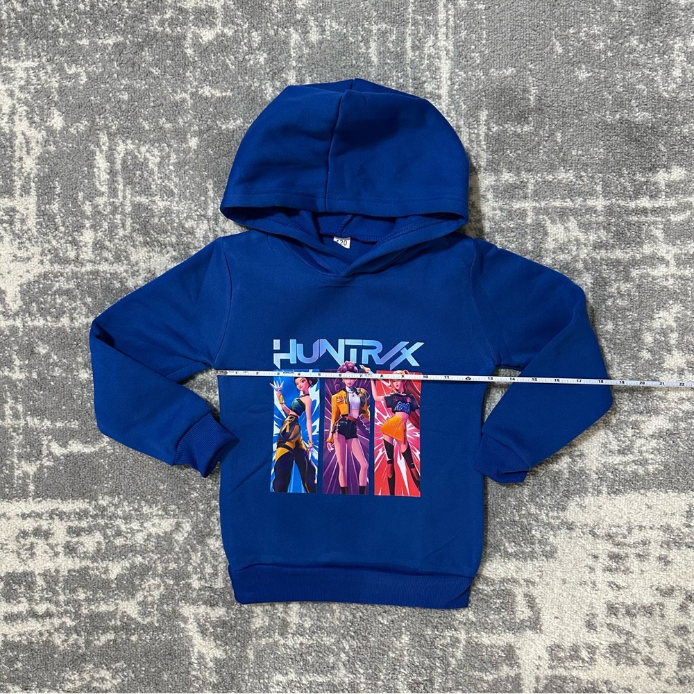 Kpop Demon Hunters Pullover Hoodie Kids Sweatshirt Girl Boy Blue, 120, Age 5-6 - Picture 3 of 5